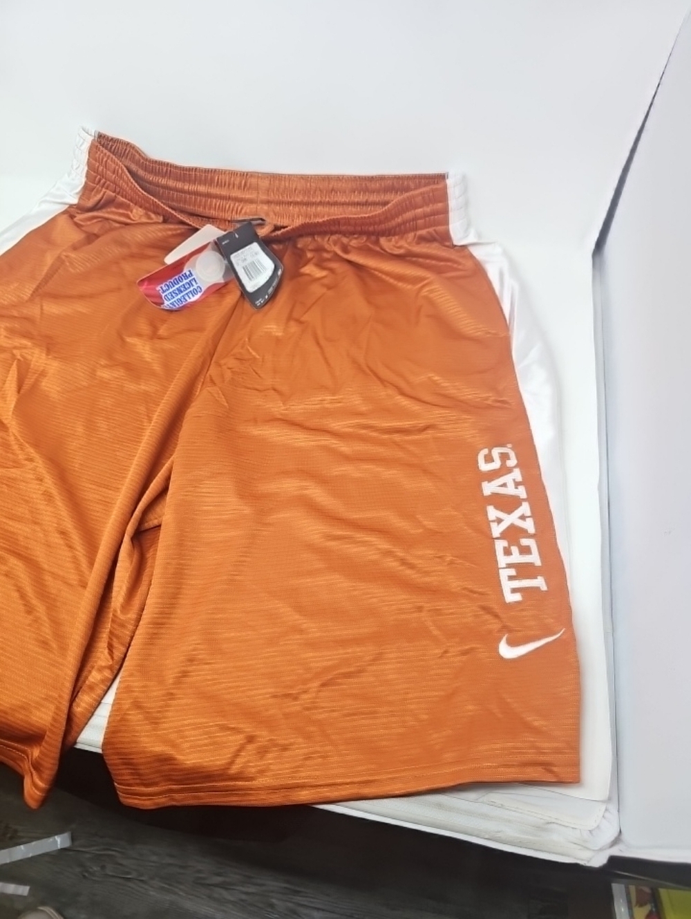 Nike Orange and White Texas Athletic Shorts